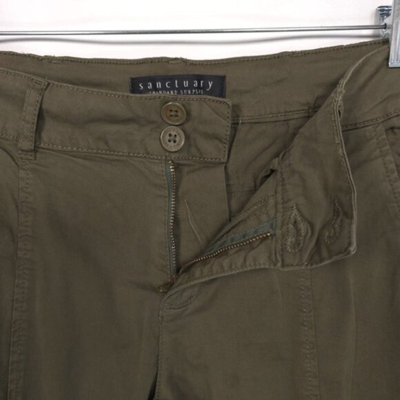 Sanctuary Size 26 Rebel Standard Rise Pants Hiker Green Women's Utility Military - Picture 15 of 16